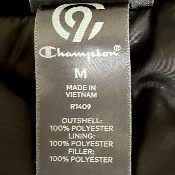 Champion C9 Puffer Vest Gray Sleeveless Full Zip Poly M Women Ski Snowboard Y2K - Picture 3 of 13